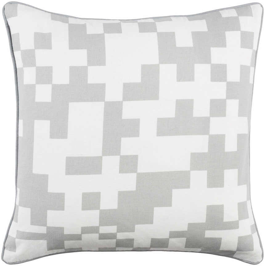 Narborough Gray Pixel Pattern Accent Pillow - Clearance