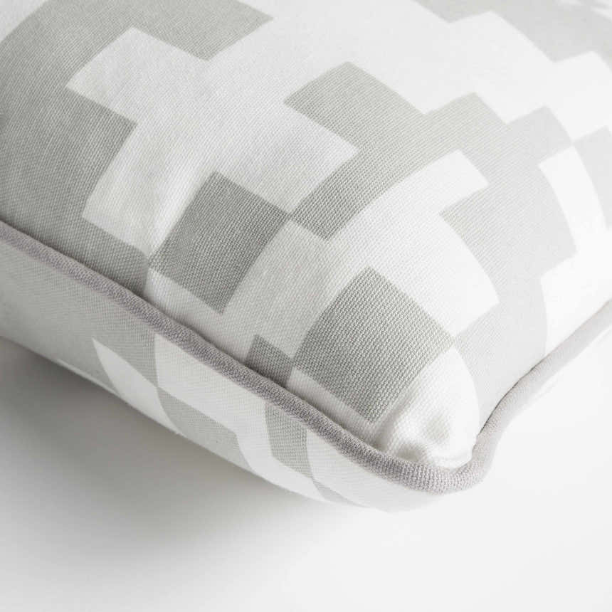 Narborough Gray Pixel Pattern Accent Pillow - Clearance