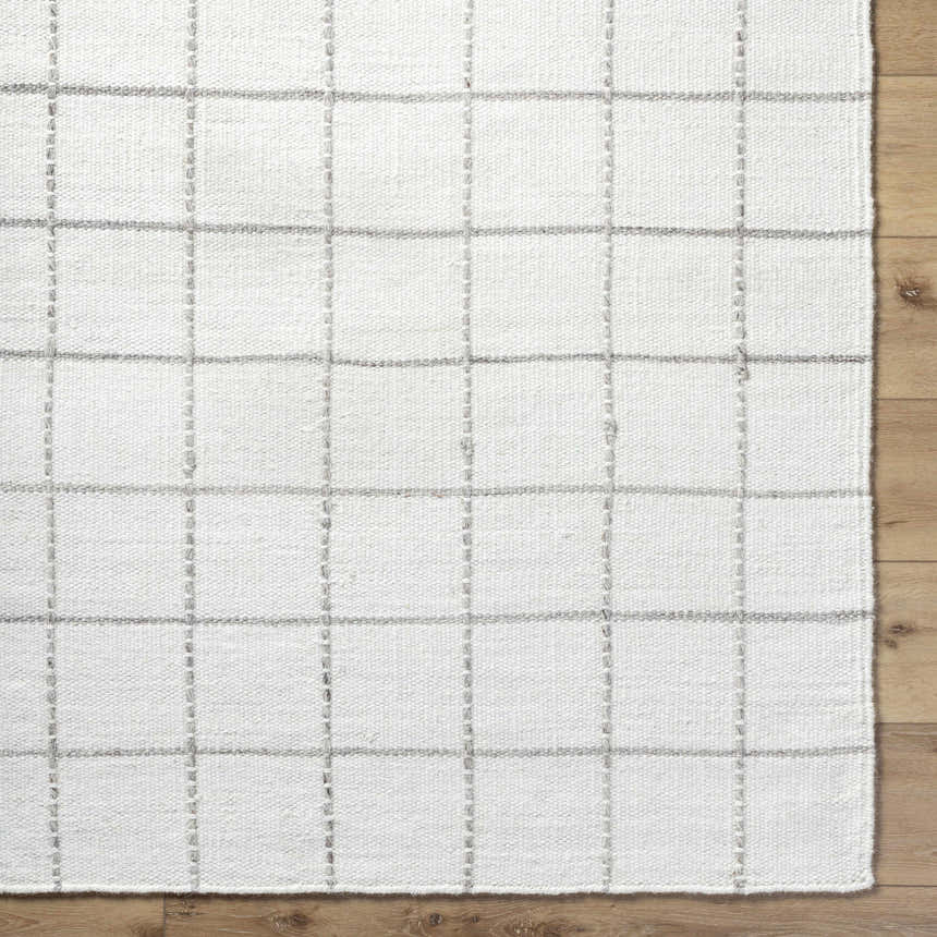 Made to Order Custom Size Nissa White Gray Checkered Area Rug