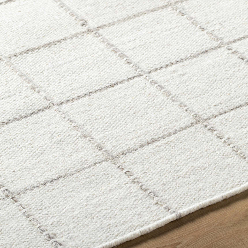 Made to Order Custom Size Nissa White Gray Checkered Area Rug