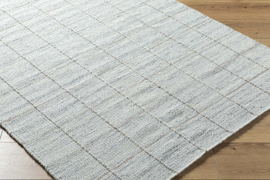 Made to Order Custom Size Nissa Light Gray Checkered Area Rug