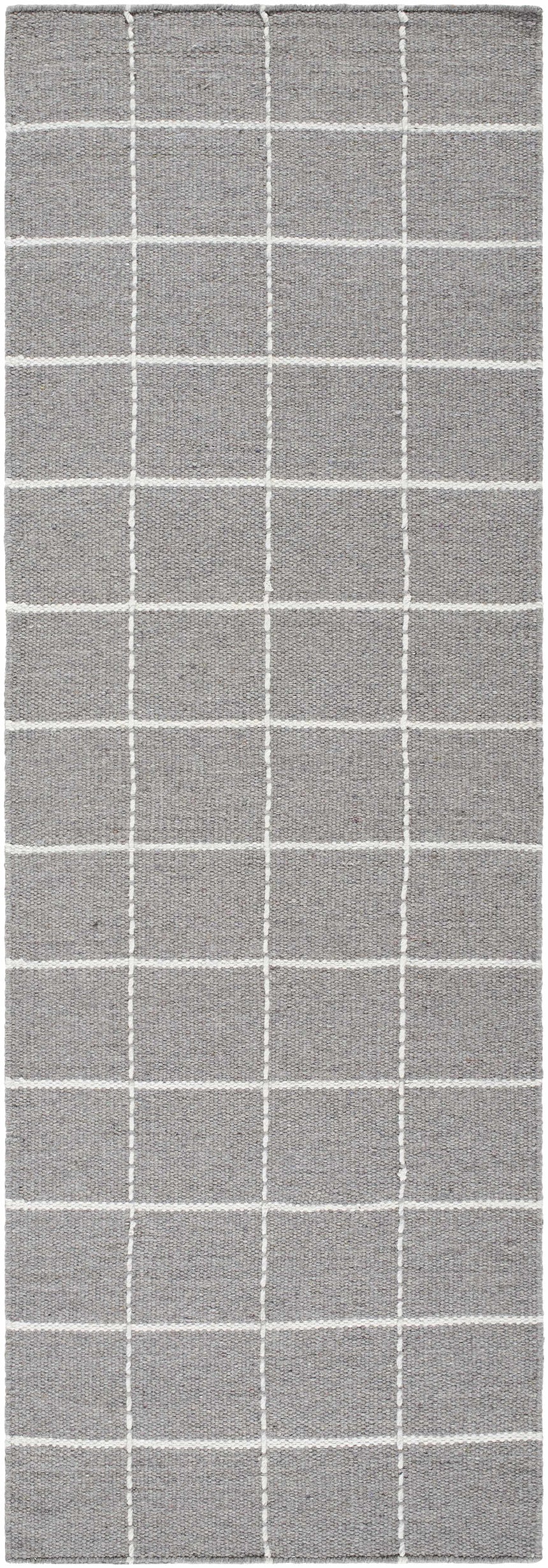 Nissa Gray Checkered Wool Rug