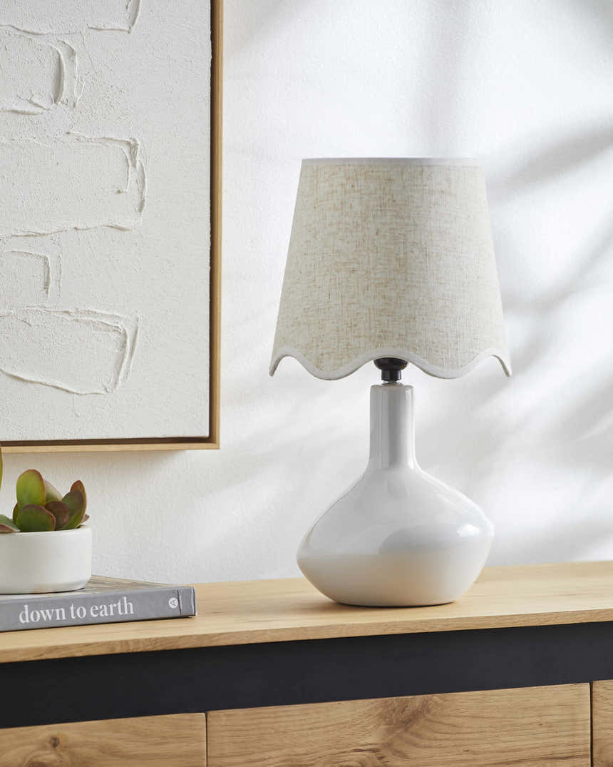 Neuenhagen White & Wheat Ceramic Table Lamp