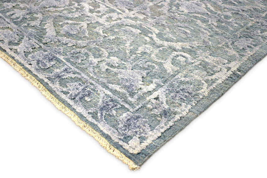 8'x10' Modern Hand made Hand-spun wool and Handspun Bamboo Silk Area Rug | The Rug Decor | TRD2021810