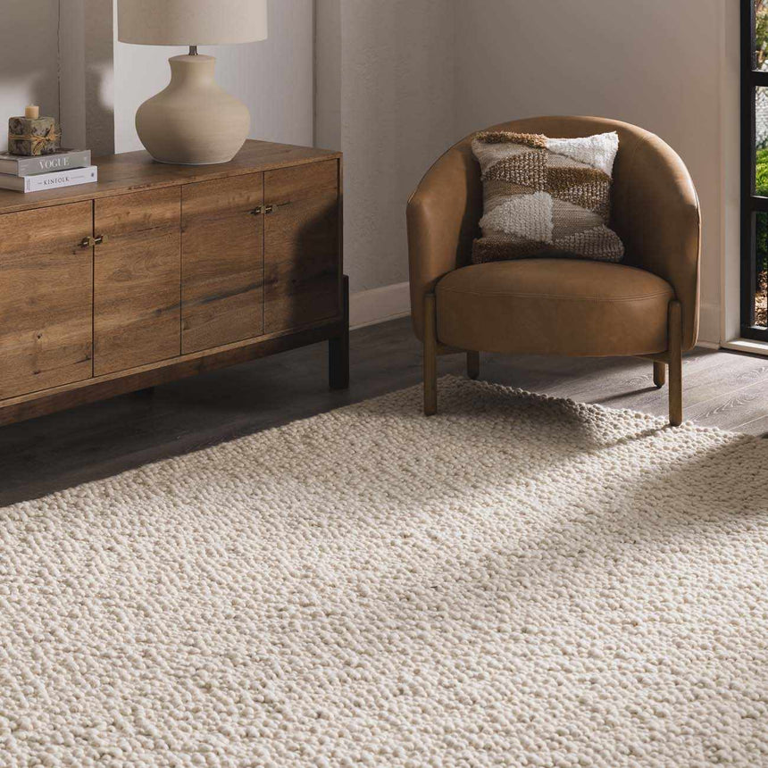 Rockfish Ivory Premium Hand Woven Wool Rug