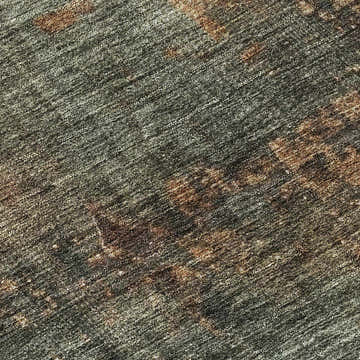 Close-up of the Dalyn Nouveau NV19 Sage Washable Area Rug featuring a textured weave with sage, beige, and caramel tones.