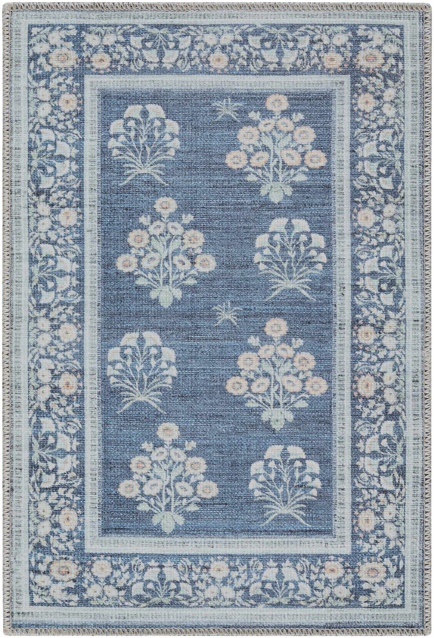 Aquene Denim Washable Area Rug