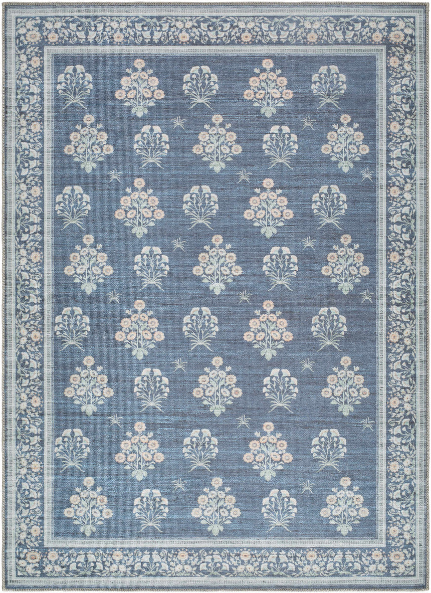 Aquene Denim Washable Area Rug