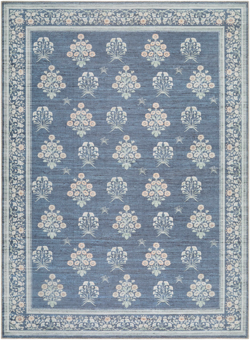 Aquene Denim Washable Area Rug