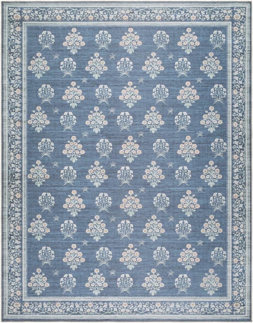Aquene Denim Washable Area Rug