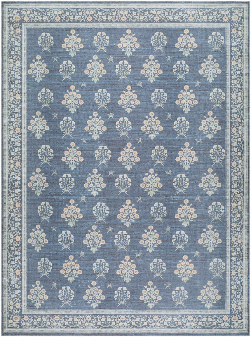 Aquene Denim Washable Area Rug