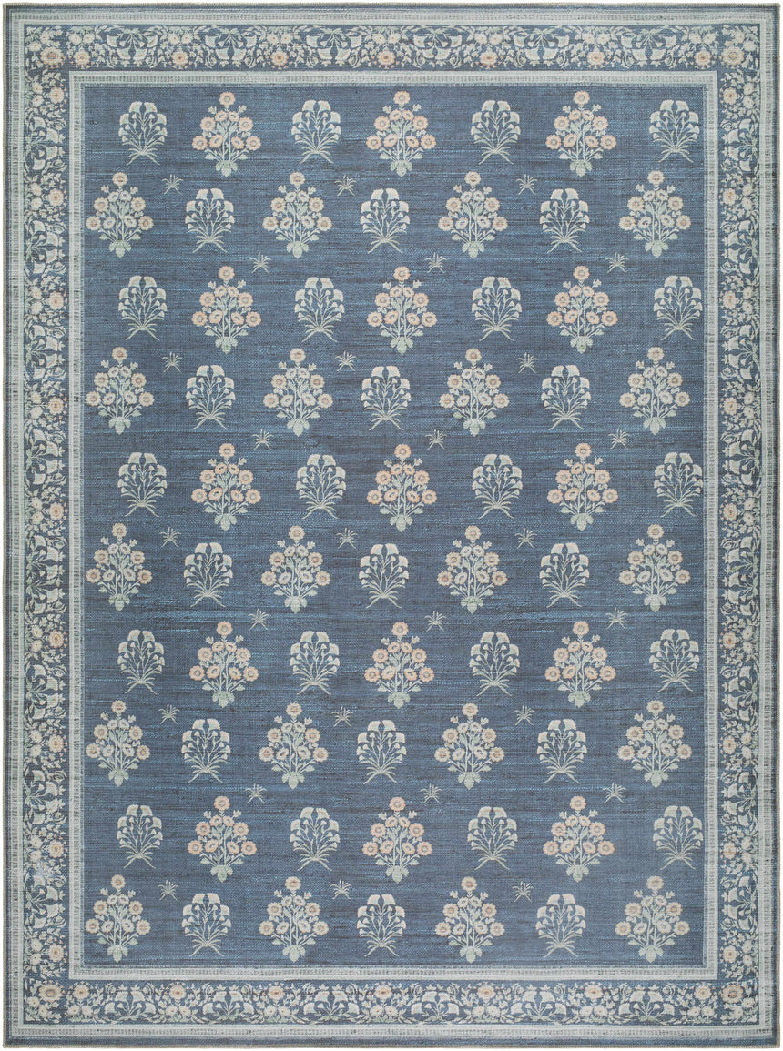 Aquene Denim Washable Area Rug