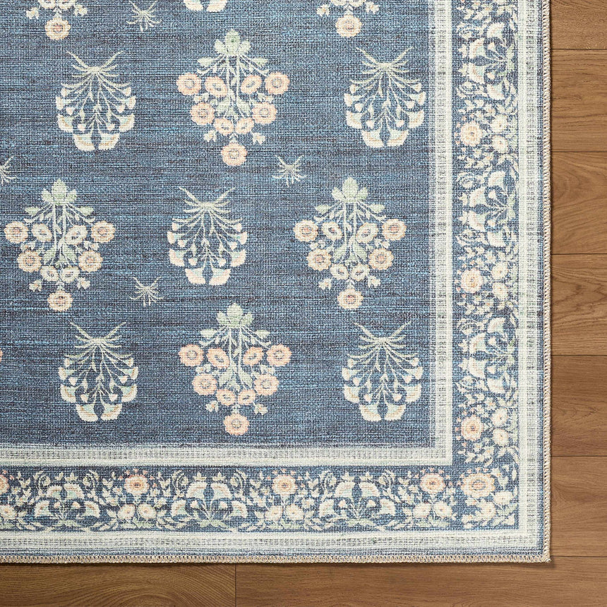 Aquene Denim Washable Area Rug