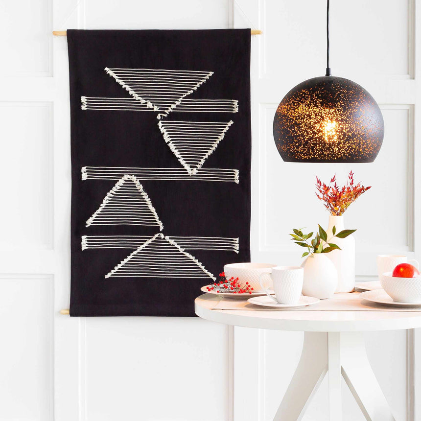 Olmitz Black-Beige Modern Geometric Wall Hanging