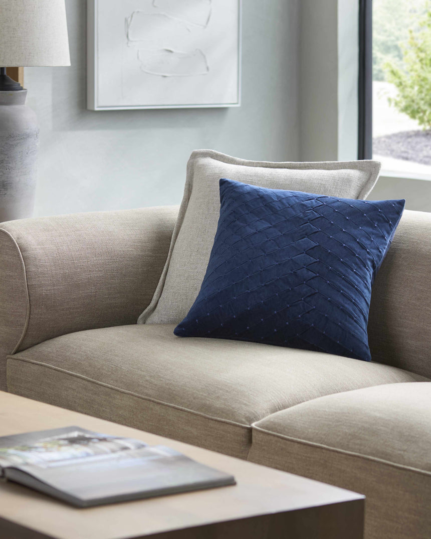 Onyx Navy Square Throw Pillow