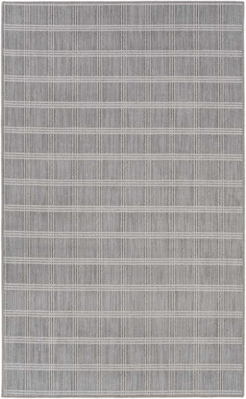 Oretha Light Gray Checkered Cut and Sew Custom Rug