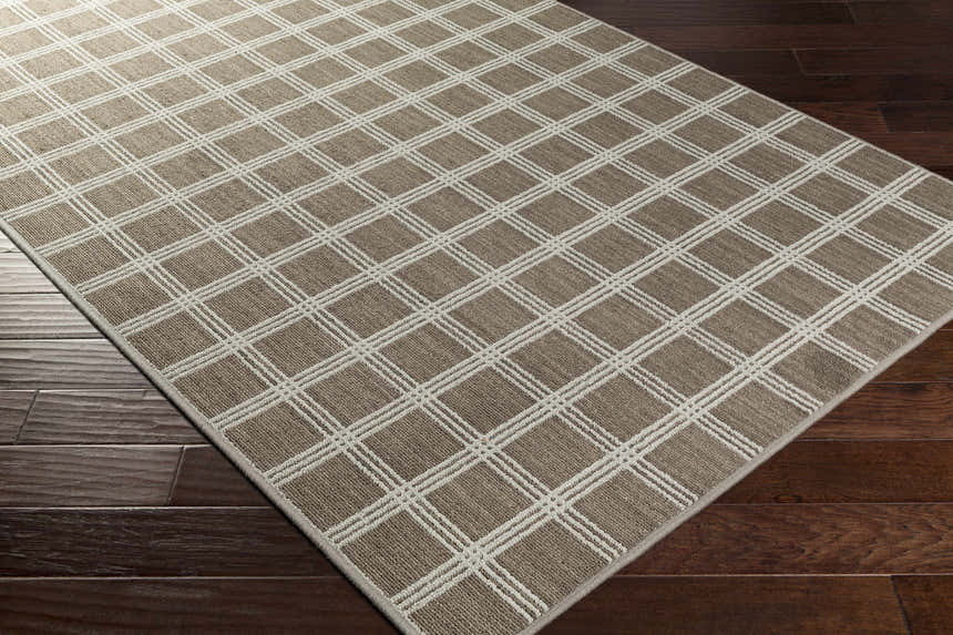 Oretha Brown Checkered Cut and Sew Custom Rug
