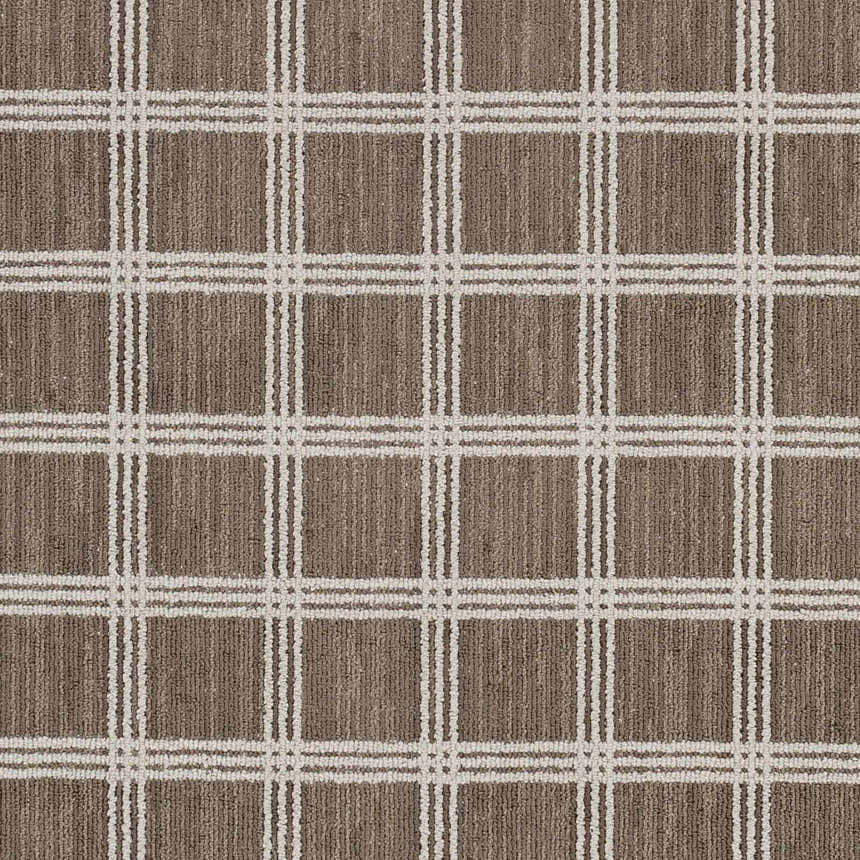 Oretha Brown Checkered Cut and Sew Custom Rug