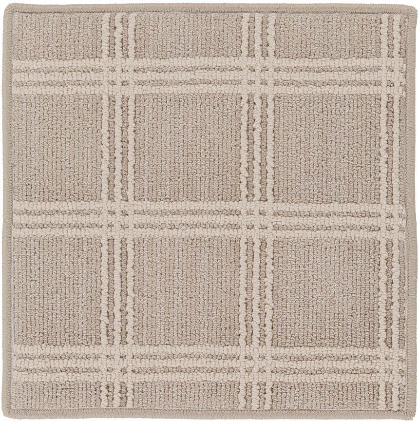Oretha Dark Beige Checkered Cut and Sew Custom Rug