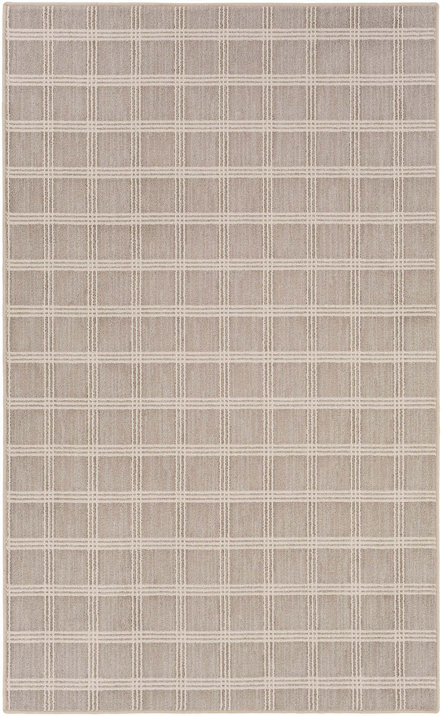 Oretha Dark Beige Checkered Cut and Sew Custom Rug