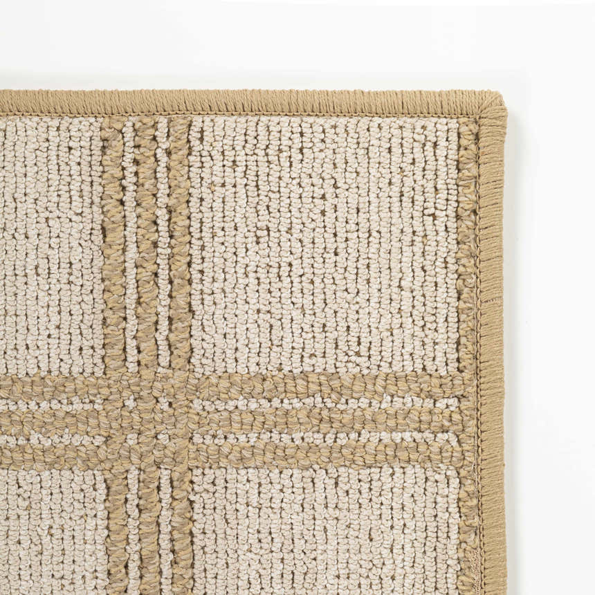 Oretha Cream Checkered Cut and Sew Custom Rug