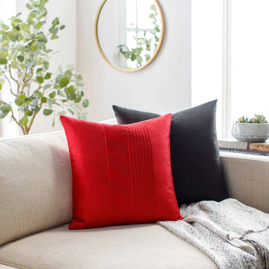 Peoria Red Square Throw Pillow - Clearance