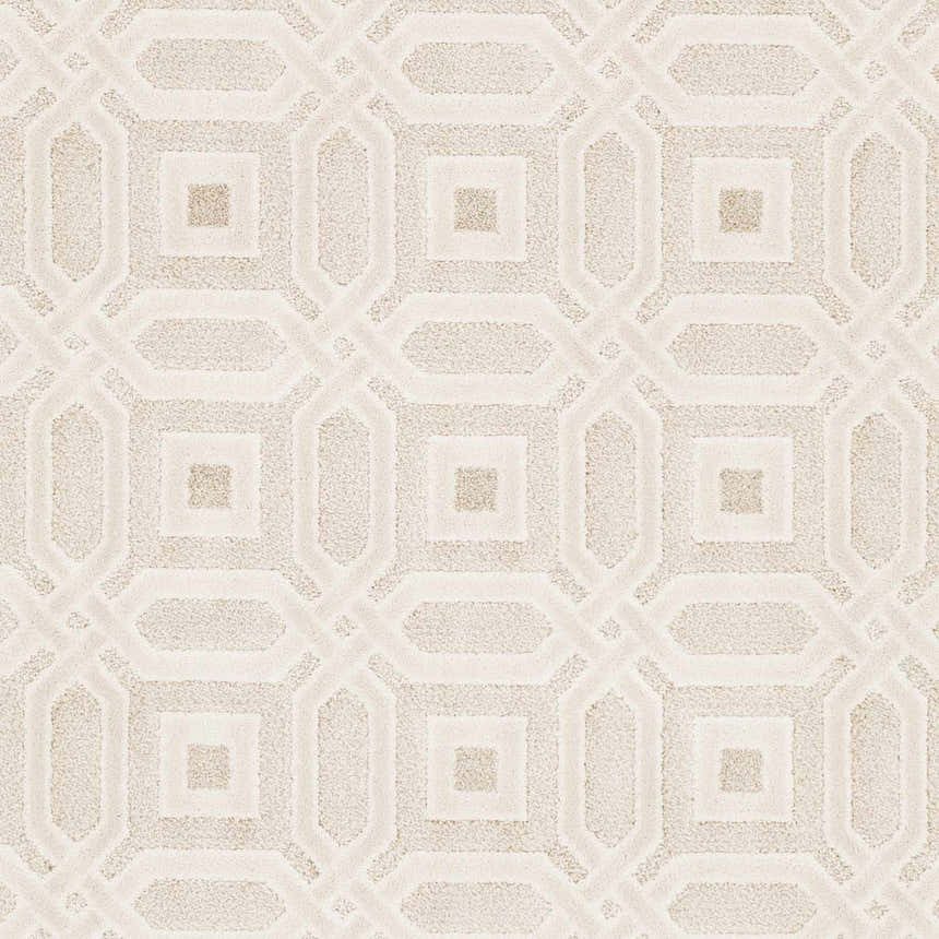 Patrick Beige Geometric Cut and Sew Custom Rug