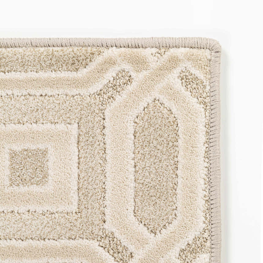 Patrick Beige Geometric Cut and Sew Custom Rug