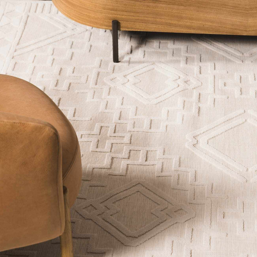 Plumtree 3D White Outdoor Rug