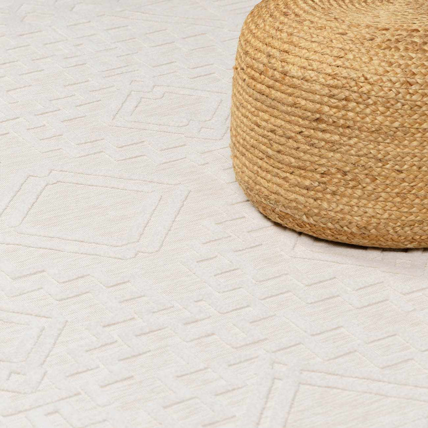 Plumtree 3D White Outdoor Rug