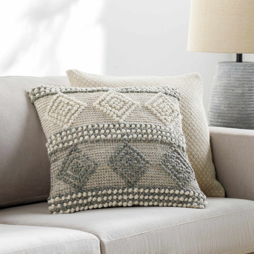 Pontyclun Textured Geometric Boho Throw Pillow