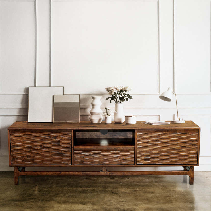 Acacia Elara TV Stand with Storage and Cable Management for TVs up to 80