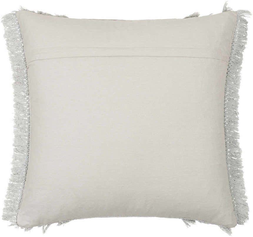Pototan Light Gray Fringe Texture Throw Pillow - Clearance
