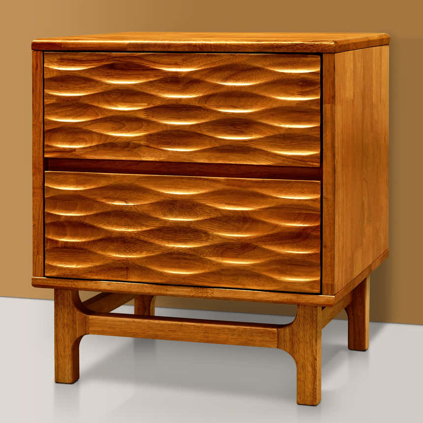Acacia Elara Nightstand with 2 Drawers