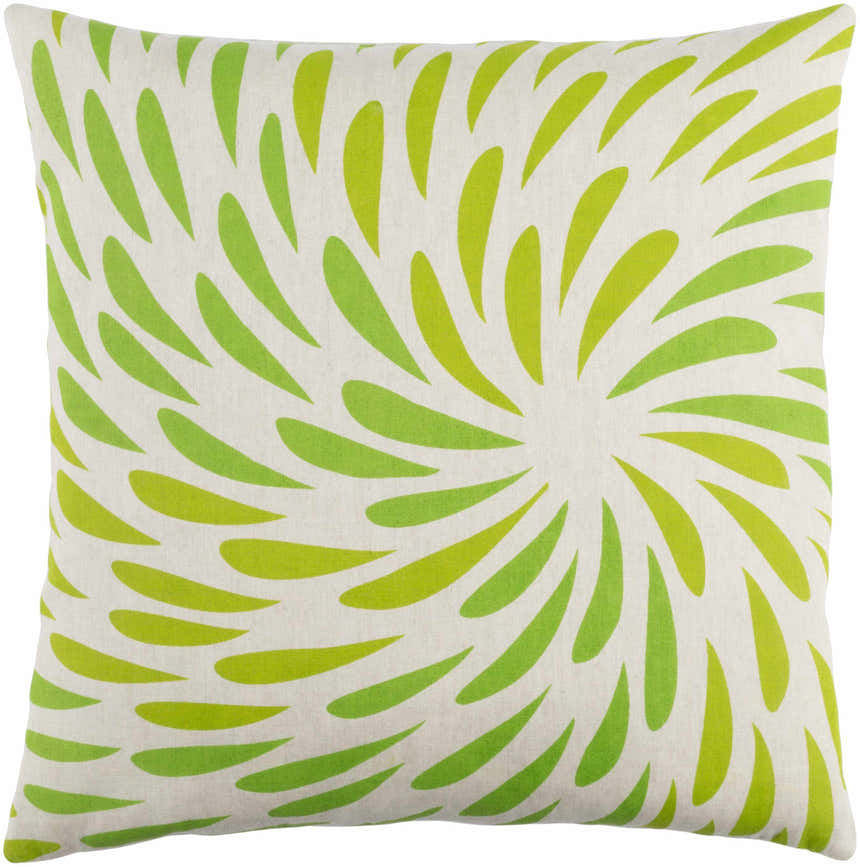 Robbinsville Green Petal Burst Accent Pillow - Clearance