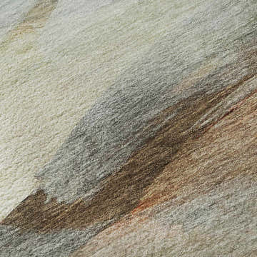 Close-up of Dalyn Luxury Ravenna RN11 Linen Washable Area Rug. Beige, chestnut, and olive tones.