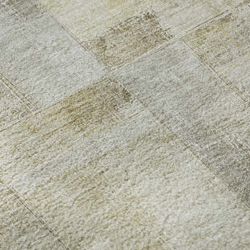 Close-up of the beige Ravenna RN4 rug. Washable area rug with a farmhouse design and subtle chestnut and brown tones.