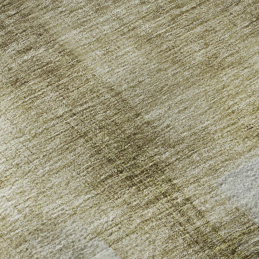 Close-up of the Dalyn Luxury Ravenna RN6 Taupe Washable Area Rug, showing beige, brown, and ivory diagonal pattern.