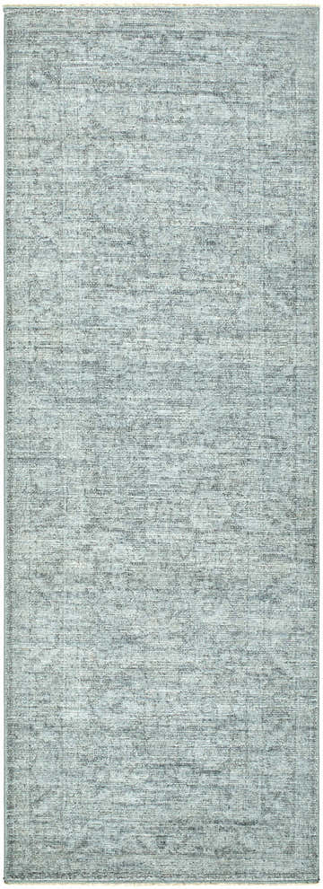 Close-up of Livabliss x Galey Alix Maria Elena II Vintage Medallion Area Rug in black, cream, and gray. Polyester, machine woven. Design-Runner-2773
