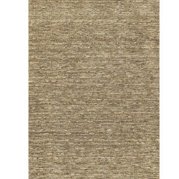 Close-up of the hand-loomed Dalyn Reya RY7 Fudge Area Rug. Features chestnut, fudge, ivory, and taupe colors. 100% wool texture.