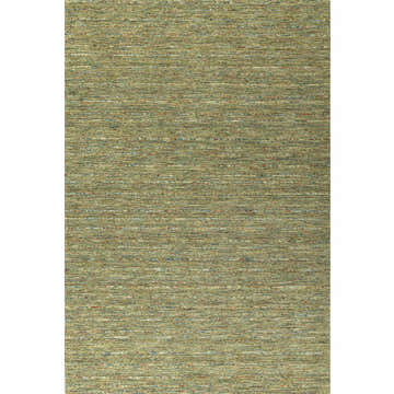 Close-up of the hand-loomed Dalyn Reya RY7 Meadow Area Rug. Aqua, gold, green, salmon, and yellow colors. 100% wool.