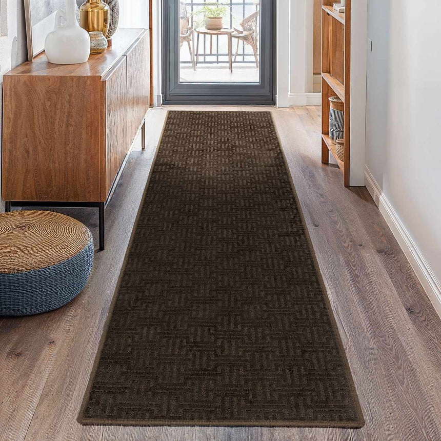 Chandler Dark Brown Cut and Sew Custom Runner Rug