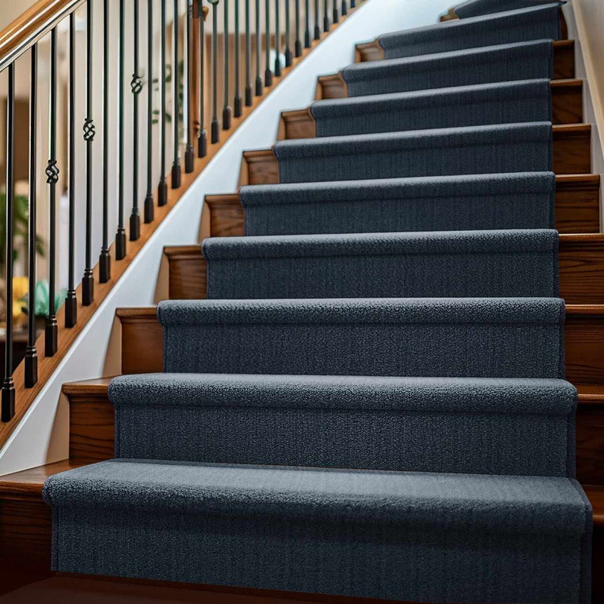 Freya Dark Blue Cut and Sew Custom Runner Rug