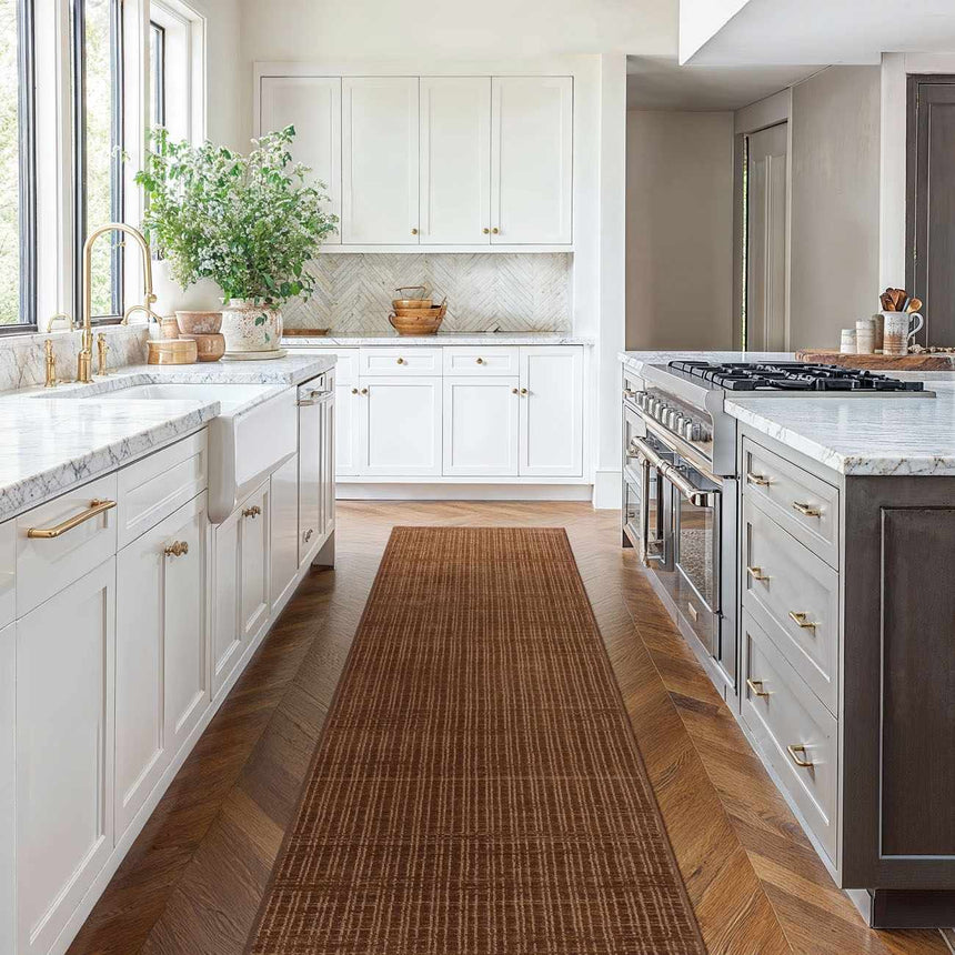 Gunther Dark Brown Hand Loomed Cut and Sew Custom Runner Rug