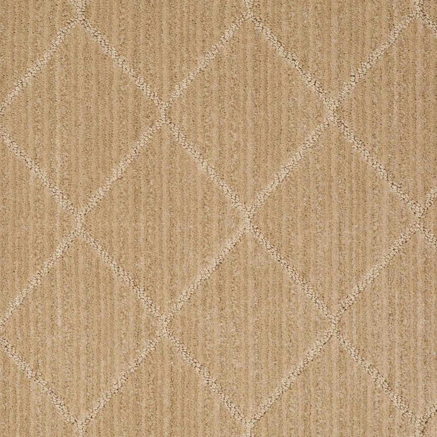 Hawkins Dark Beige Diamond Cut and Sew Custom Runner Rug