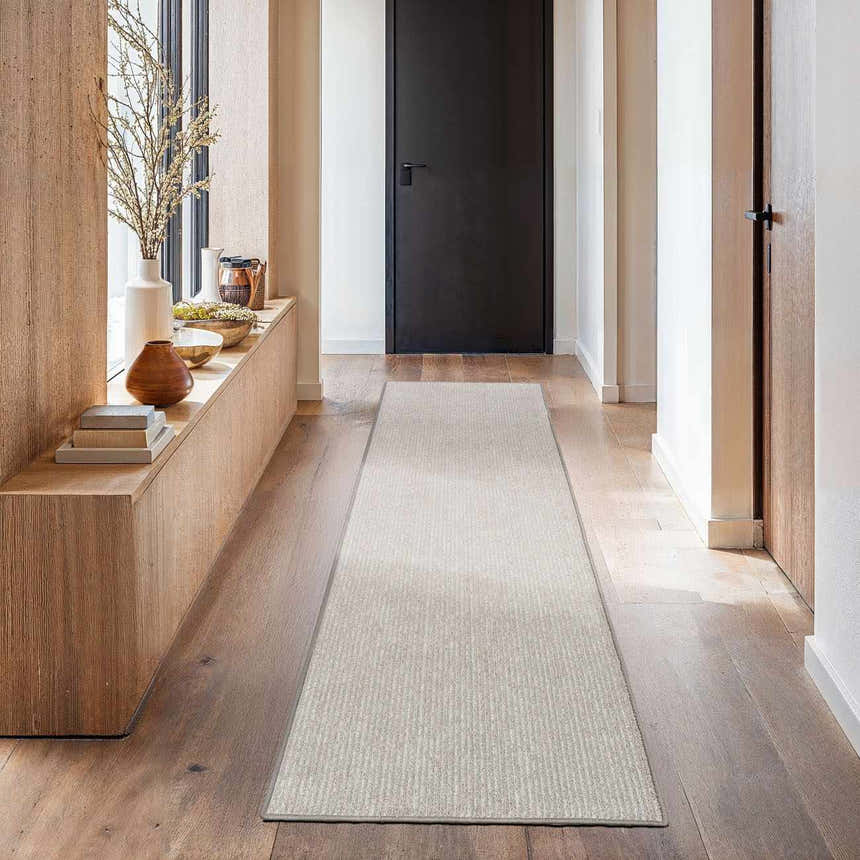 Maeve Beige Cut and Sew Custom Runner Rug