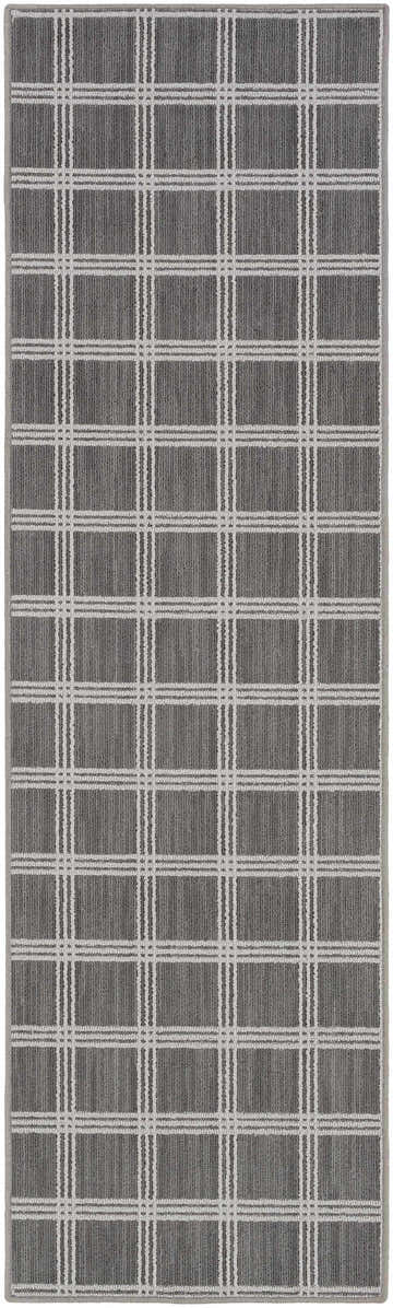 Oretha Gray Checkered Cut and Sew Custom Runner Rug