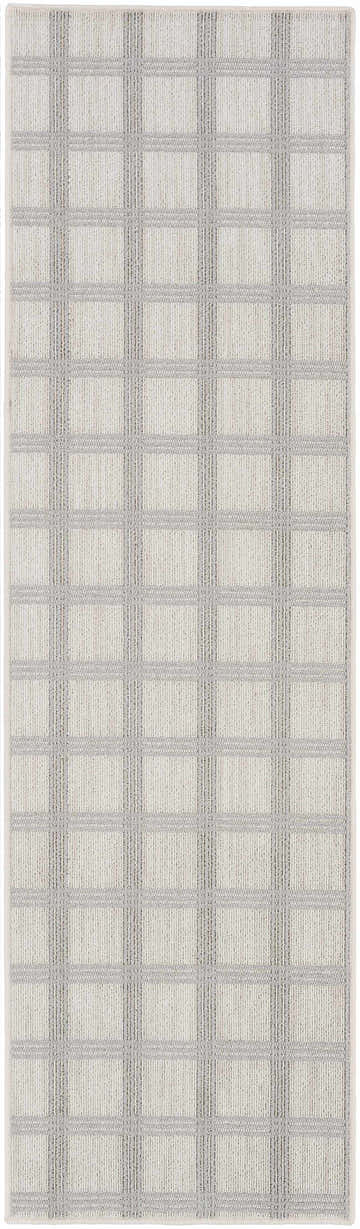 Oretha Off White Checkered Cut and Sew Custom Runner Rug