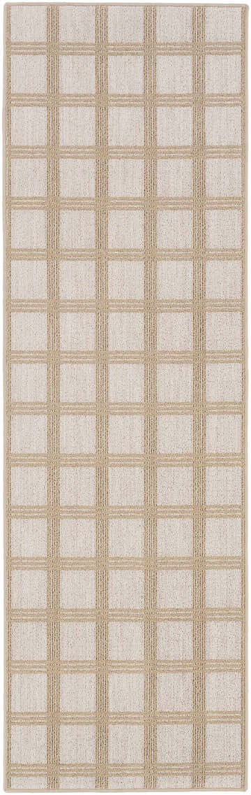 Oretha Cream Checkered Cut and Sew Custom Runner Rug