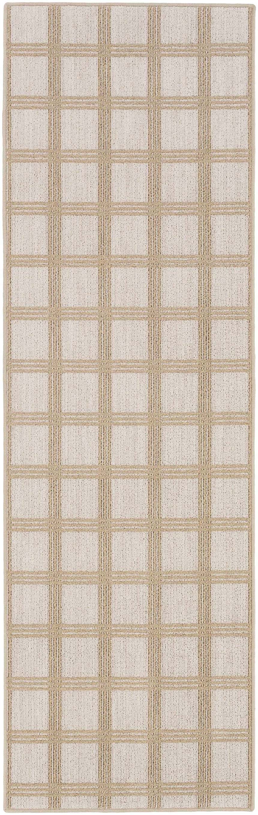 Oretha Cream Checkered Cut and Sew Custom Runner Rug